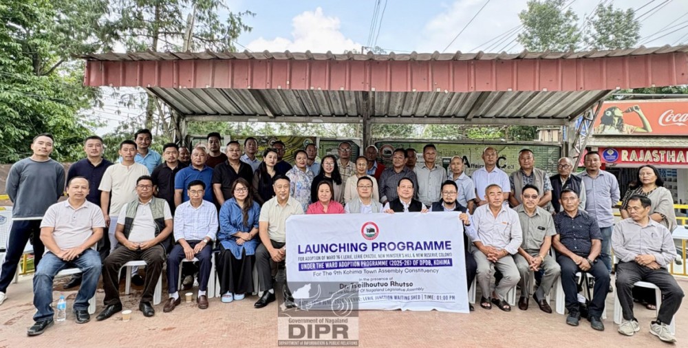 MLA Dr Tseilhoutuo Rhutso, along with other official during the launch of the Ward Adoption Programme held at Lerie Junction, Kohima on June 10. (DIPR Photo)